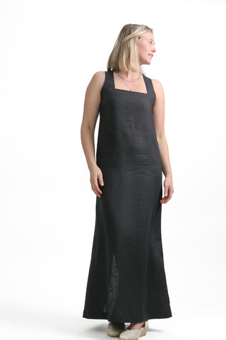 D-1 Elegant Square Neck Maxi Dress