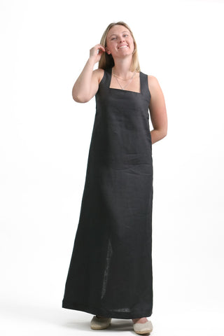 D-1 Elegant Square Neck Maxi Dress