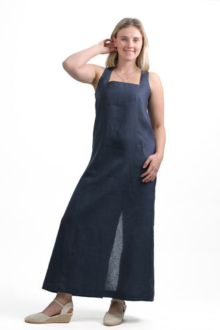 D-1 Elegant Square Neck Maxi Dress
