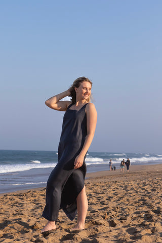 D-1 Elegant Square Neck Maxi Dress