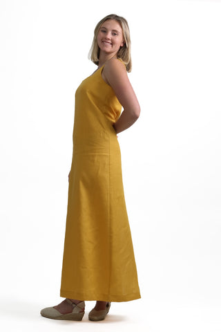 D-1 Elegant Square Neck Maxi Dress