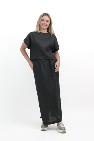 S-2 Linen Pull-On Skirt