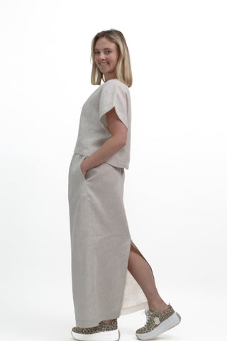 S-2 Linen Pull-On Skirt