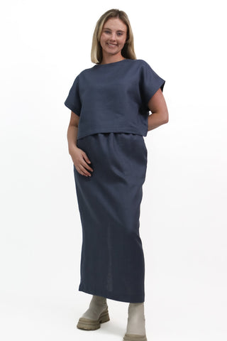 S-2 Linen Pull-On Skirt
