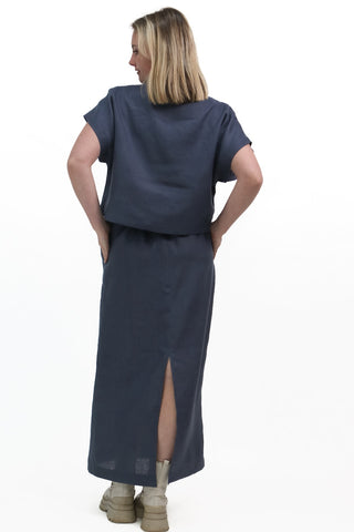 S-2 Linen Pull-On Skirt