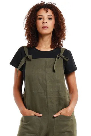 Nix Short Linen Dungarees