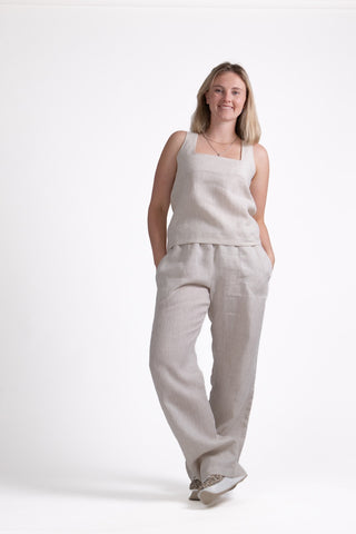 T-3 Square Neck Linen Top