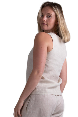 T-3 Square Neck Linen Top