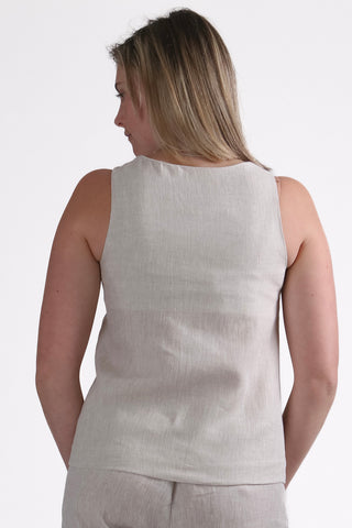 T-3 Square Neck Linen Top