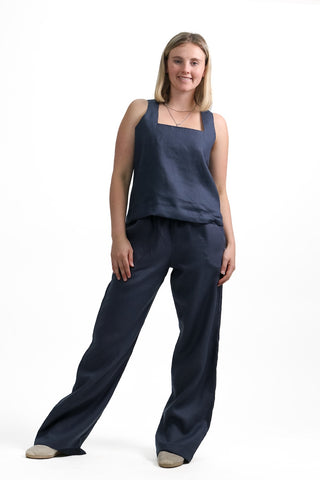 T-3 Square Neck Linen Top