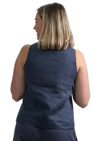 T-3 Square Neck Linen Top