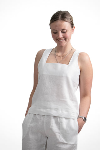 T-3 Square Neck Linen Top