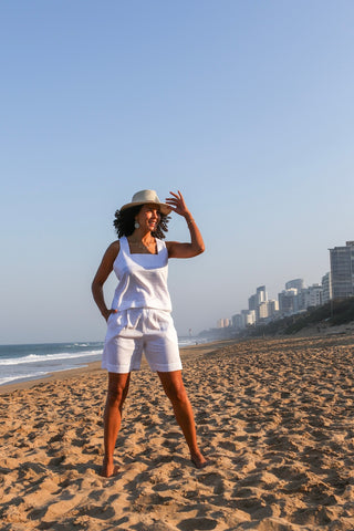 T-3 Square Neck Linen Top