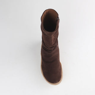 Women's Leather Ruched Midcalf Boot - 12986