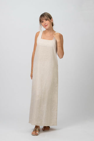 D-1 Elegant Square Neck Maxi Dress