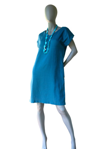 Ava V-Neck Dress in Teal