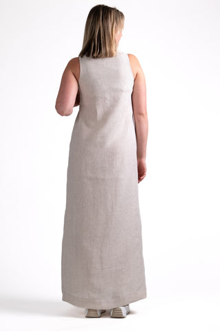 D-1 Elegant Square Neck Maxi Dress