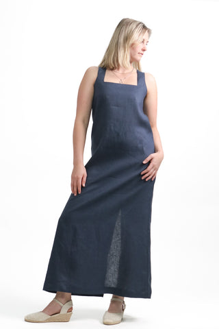 D-1 Elegant Square Neck Maxi Dress