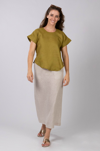 Eva Linen Pull-On Skirt