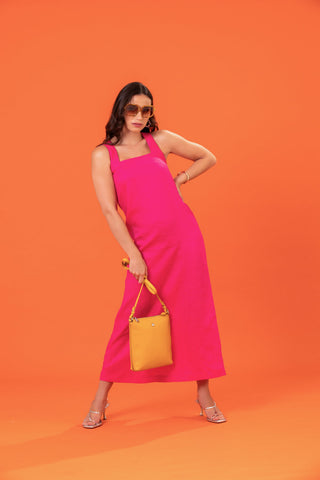 D-1 Elegant Square Neck Maxi Dress