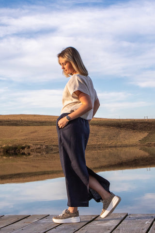 S-2 Linen Pull-On Skirt
