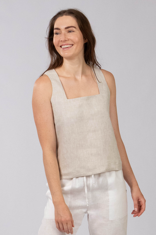 Isabella Square Neck Linen Top