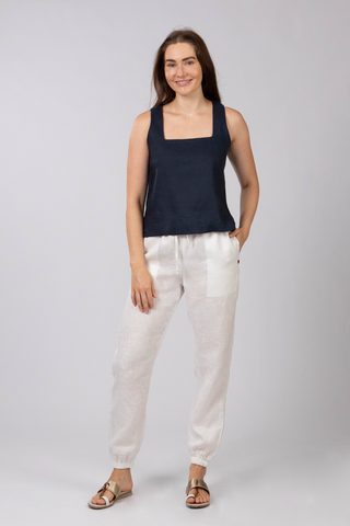 Isabella Square Neck Linen Top