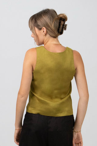 Isabella Square Neck Linen Top