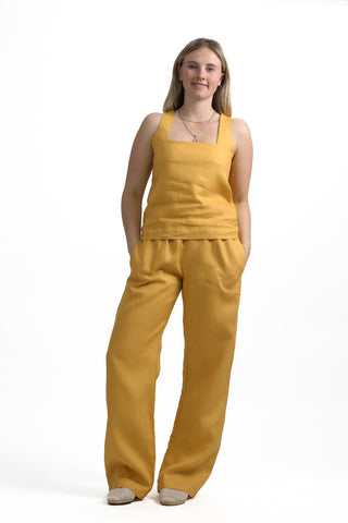 T-3 Square Neck Linen Top