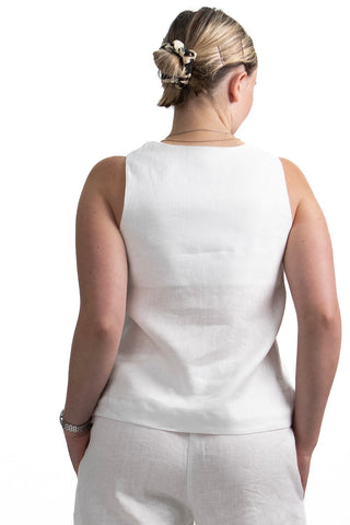 T-3 Square Neck Linen Top