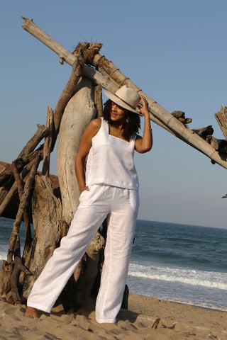 T-3 Square Neck Linen Top
