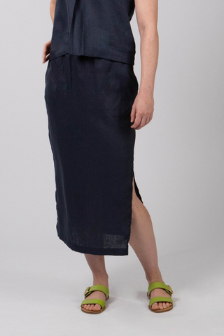 Vera Linen Pull-On Skirt