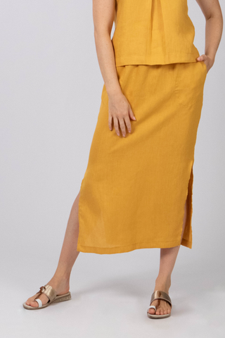 Vera Linen Pull-On Skirt