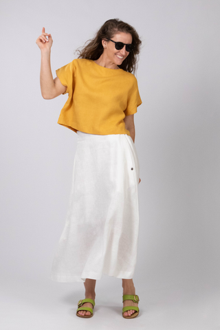 Willow Drop Shoulder Linen Top