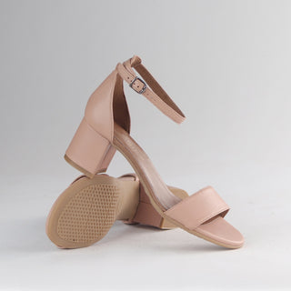 Froggie Closed Back Ankle Strap Sandal in blush — pair shown together