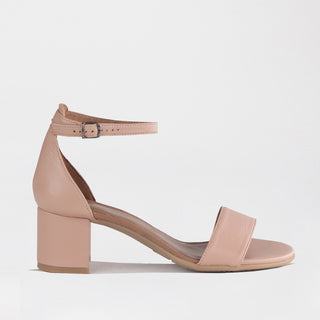 Froggie Closed Back Ankle Strap Sandal in blush — side view showing closed back and ankle strap