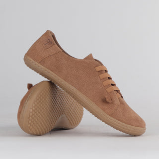 Froggie Elasticated Lace Barefoot Shoe in tobacco — pair shown together