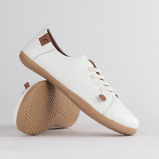 Froggie Elasticated Lace Barefoot Shoe in white — pair shown together