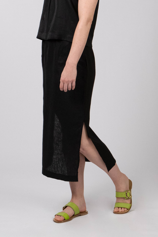 Vera Linen Pull-On Skirt